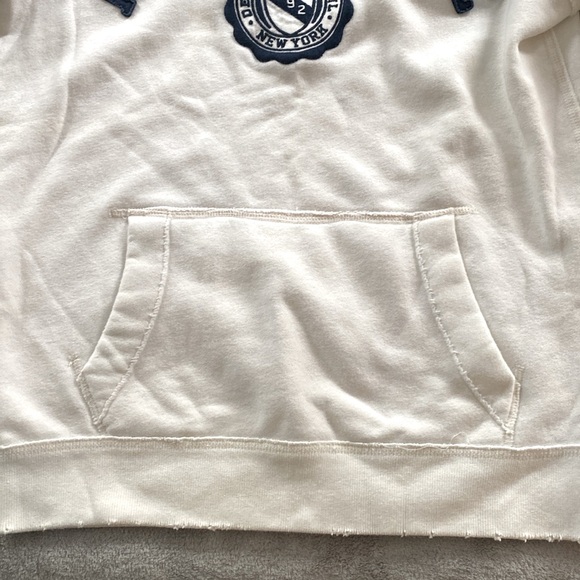 Abercrombie & Fitch Off-White Drawstring Hoodie Sweatshirt - Picture 8 of 9